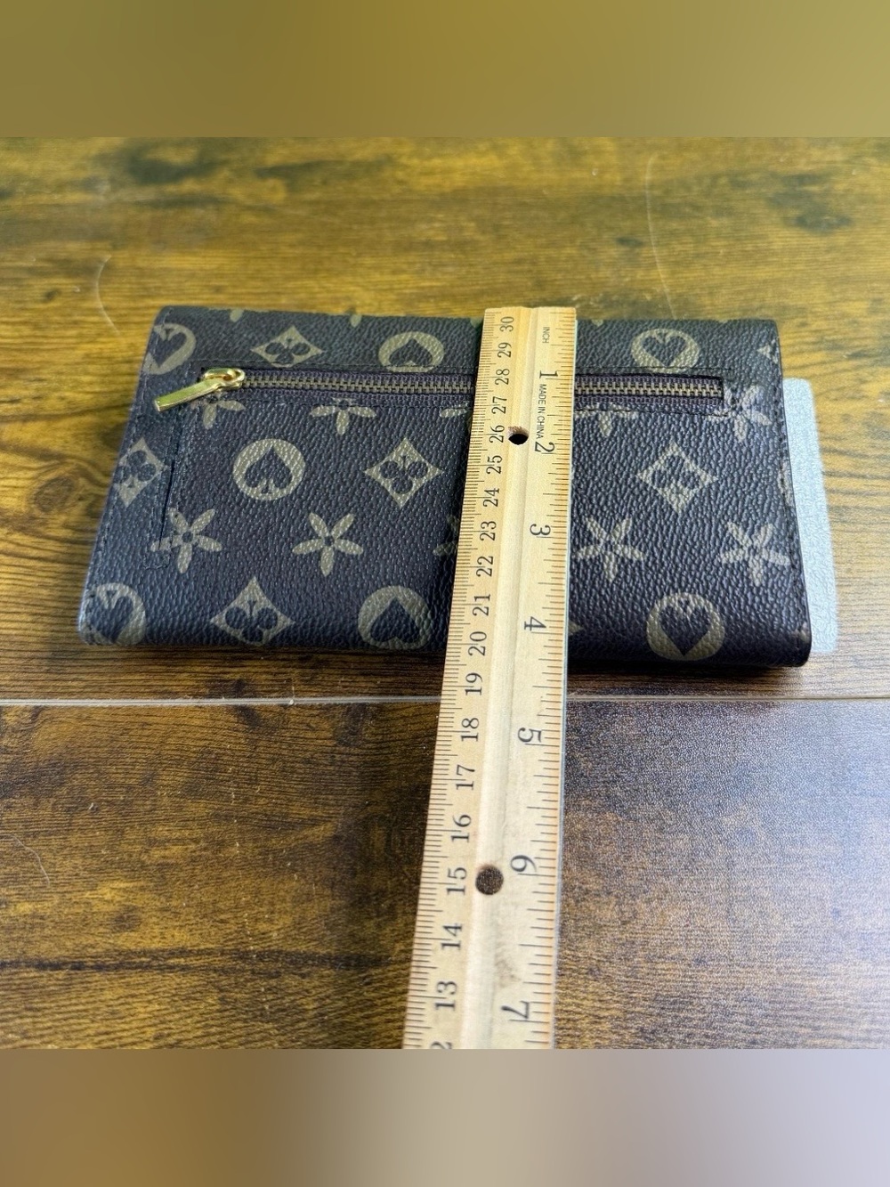 Brown Monogram-Pattern Envelope Styled Wallet - Picture 6 of 6
